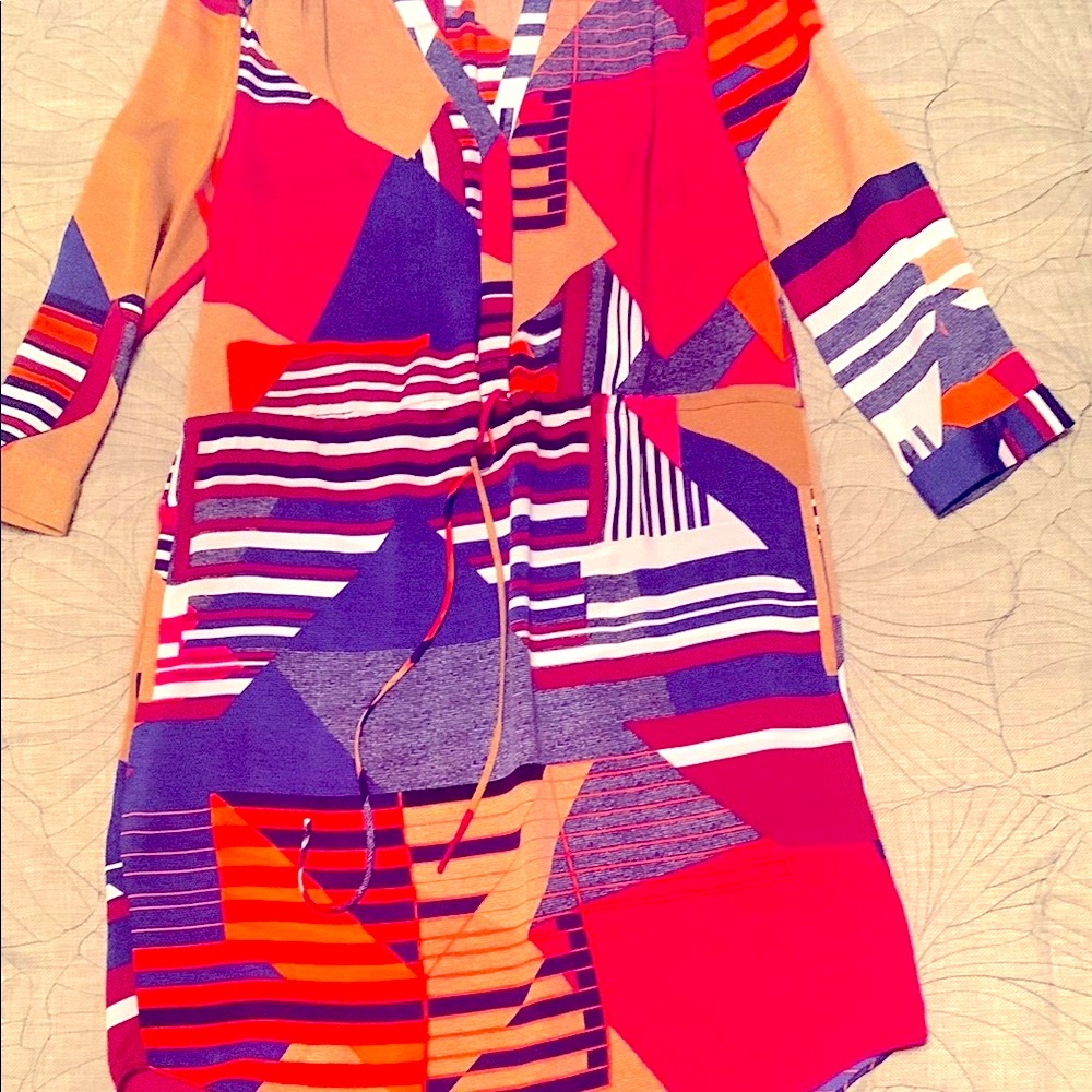 Diane Von Furstenberg Red and Blue Striped Dress